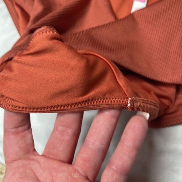 Victoria Secret Burnt Orange Ribbed Bikini. Size Small. - Picture 4 of 12